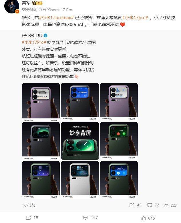 小米集团CEO雷军：很多门店小米17 Pro Max已经缺货<strong></p>
<p>金融理财师考试</strong>，推荐大家试试小米17 Pro，手感也非常不错
